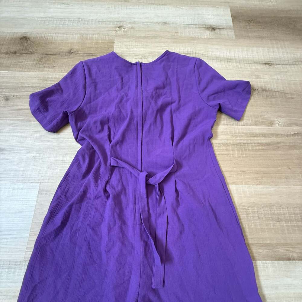 Vintage M Collection Purple Short Sleeve Wide Leg Jumpsuit Size M - Picture 9 of 9